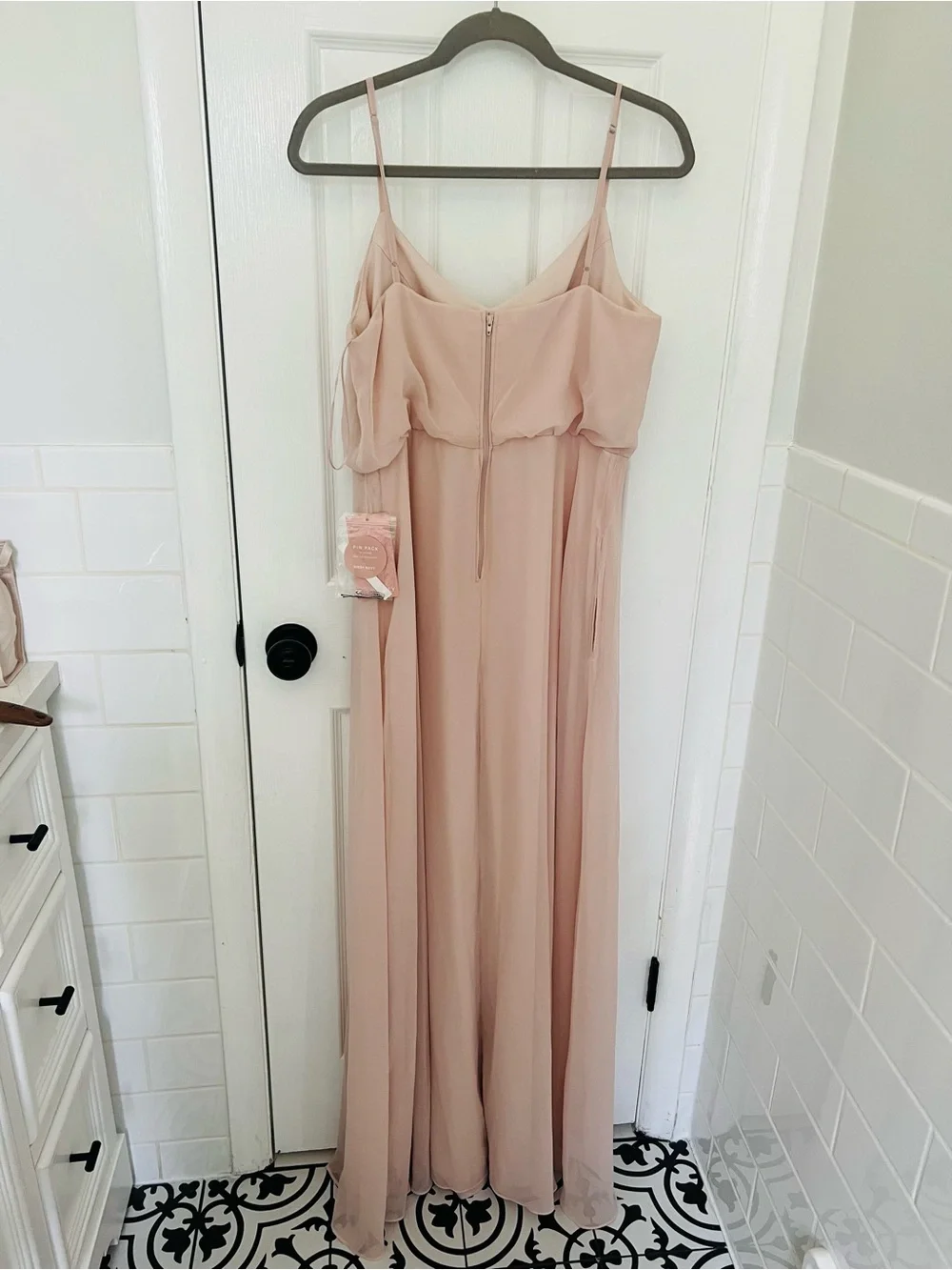 Strapless Blouson Maxi Dress in Blush